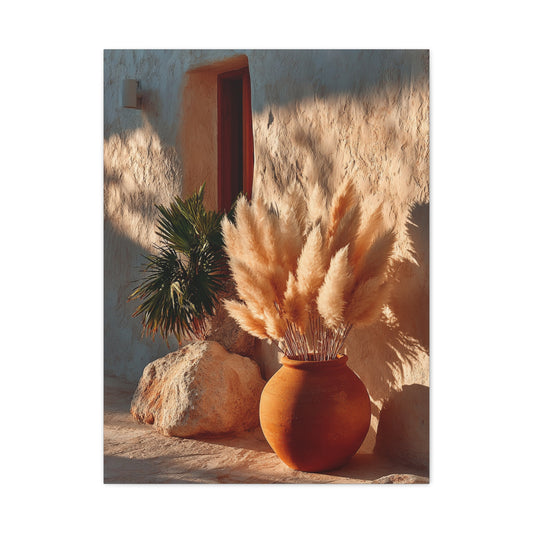 Pampas Grass Terracotta Still Life Wall Art & Canvas Print