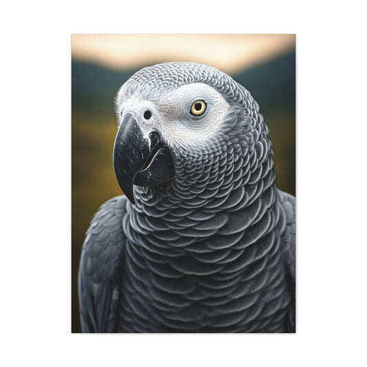 Sophisticated African Grey Parrot Portrait Wall Art & Canvas Prints