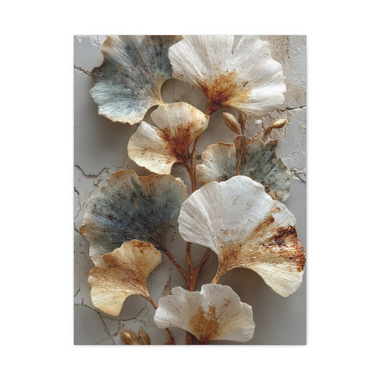 Textured Ginkgo Botanical Wall Art & Canvas Print