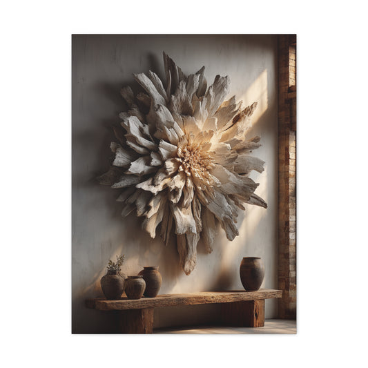 Driftwood Sunburst Wall Sculpture Wall Art & Canvas Print