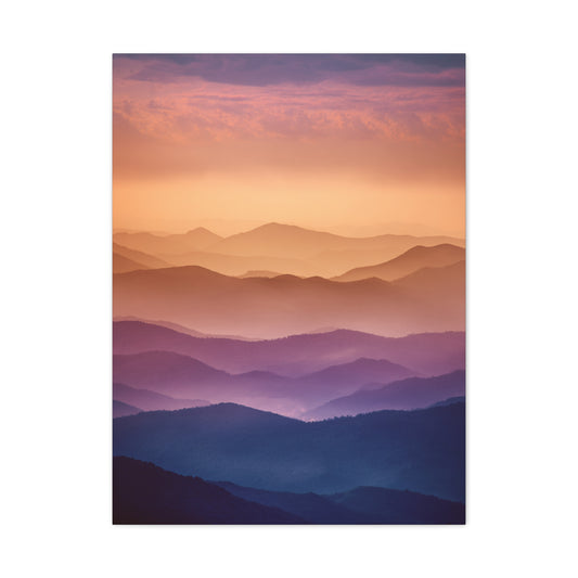 Layered Sunset Mountain Landscape Wall Art & Canvas Print