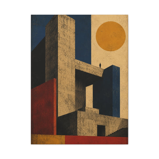 Monolithic Brutalist Architecture Study Wall Art & Canvas Print