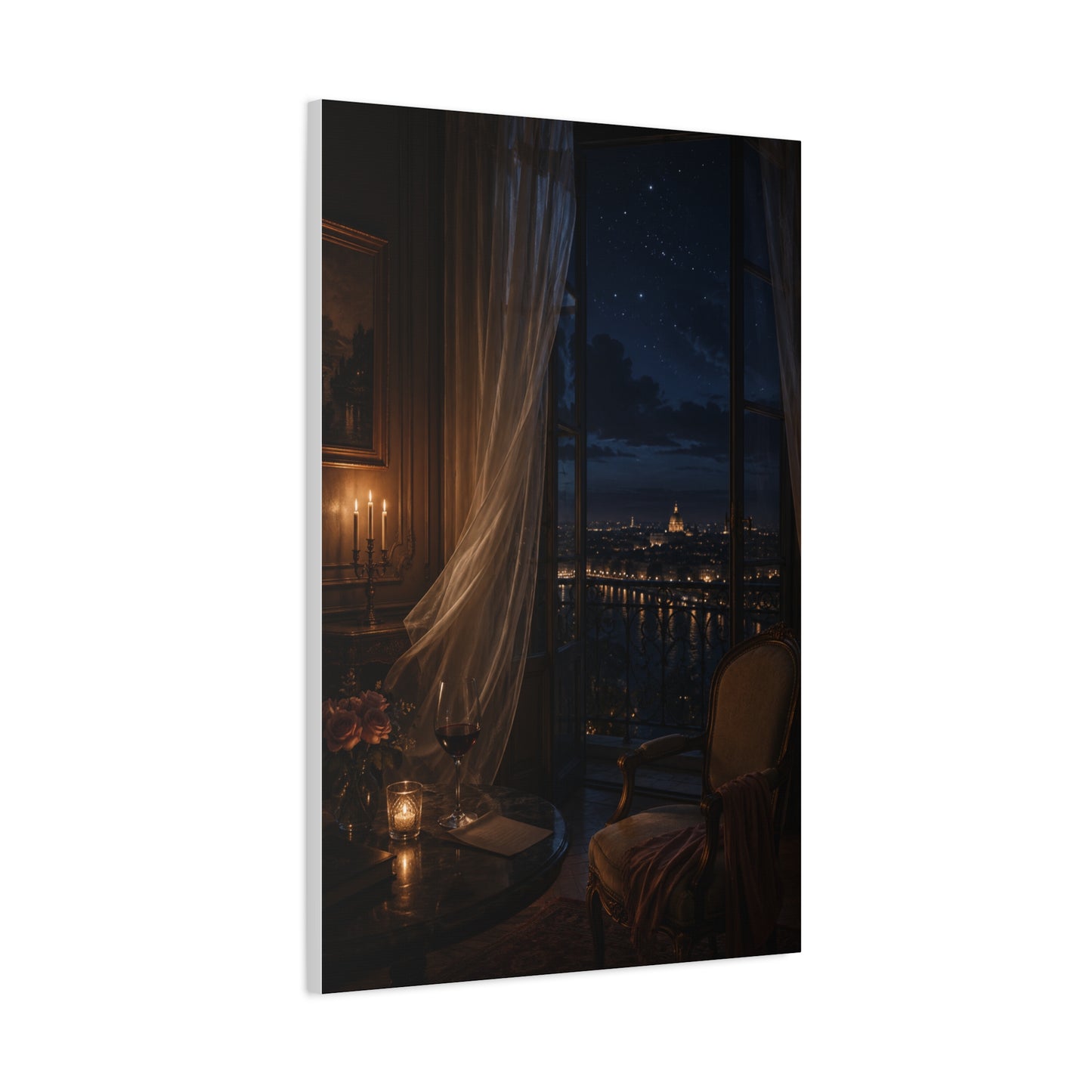 Candlelit Paris Night Romance Wall Art & Canvas Print