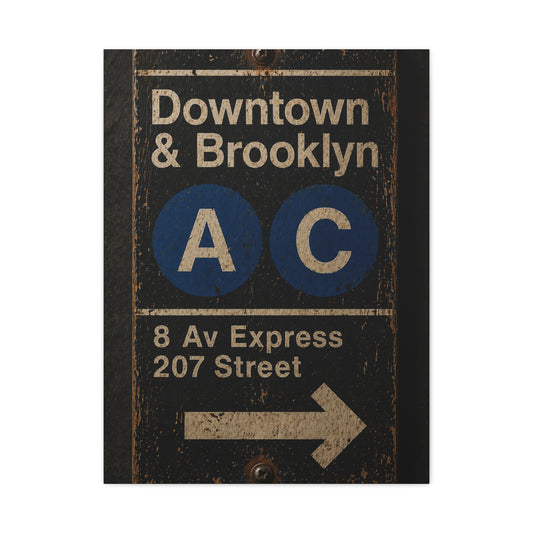Vintage Subway Sign Industrial Wall Art & Canvas Print