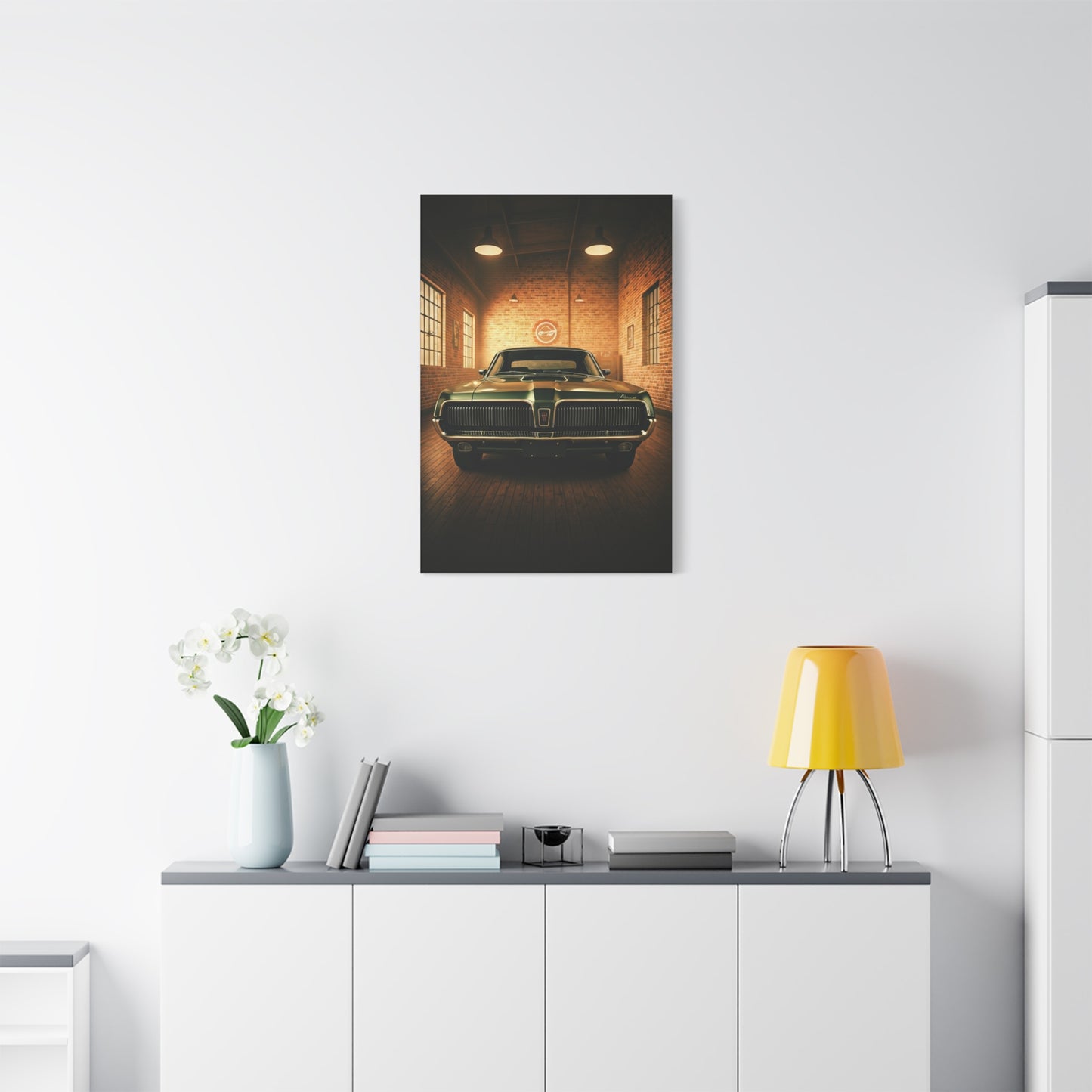 Mercury Cougar Retro Dealership Wall Art & Canvas Prints