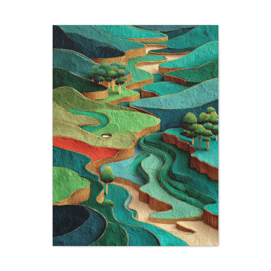 Sculpted Golf Terrain Abstract Wall Art & Canvas Print