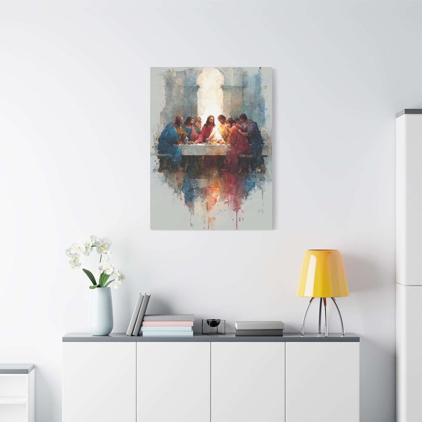 The Last Supper Watercolor Reflection Wall Art & Canvas Print