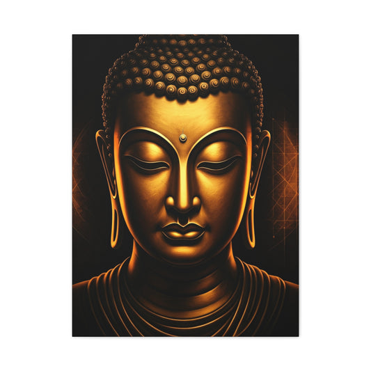Golden Tranquility Buddha Portrait Wall Art & Canvas Prints