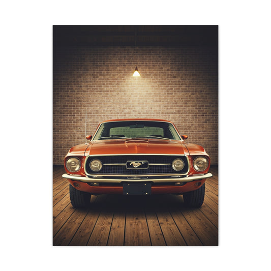 Ford Mustang 1969 Vintage Garage Wall Art & Canvas Prints