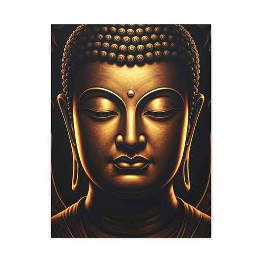 Sacred Golden Calm Buddha Portrait Wall Art & Canvas Prints