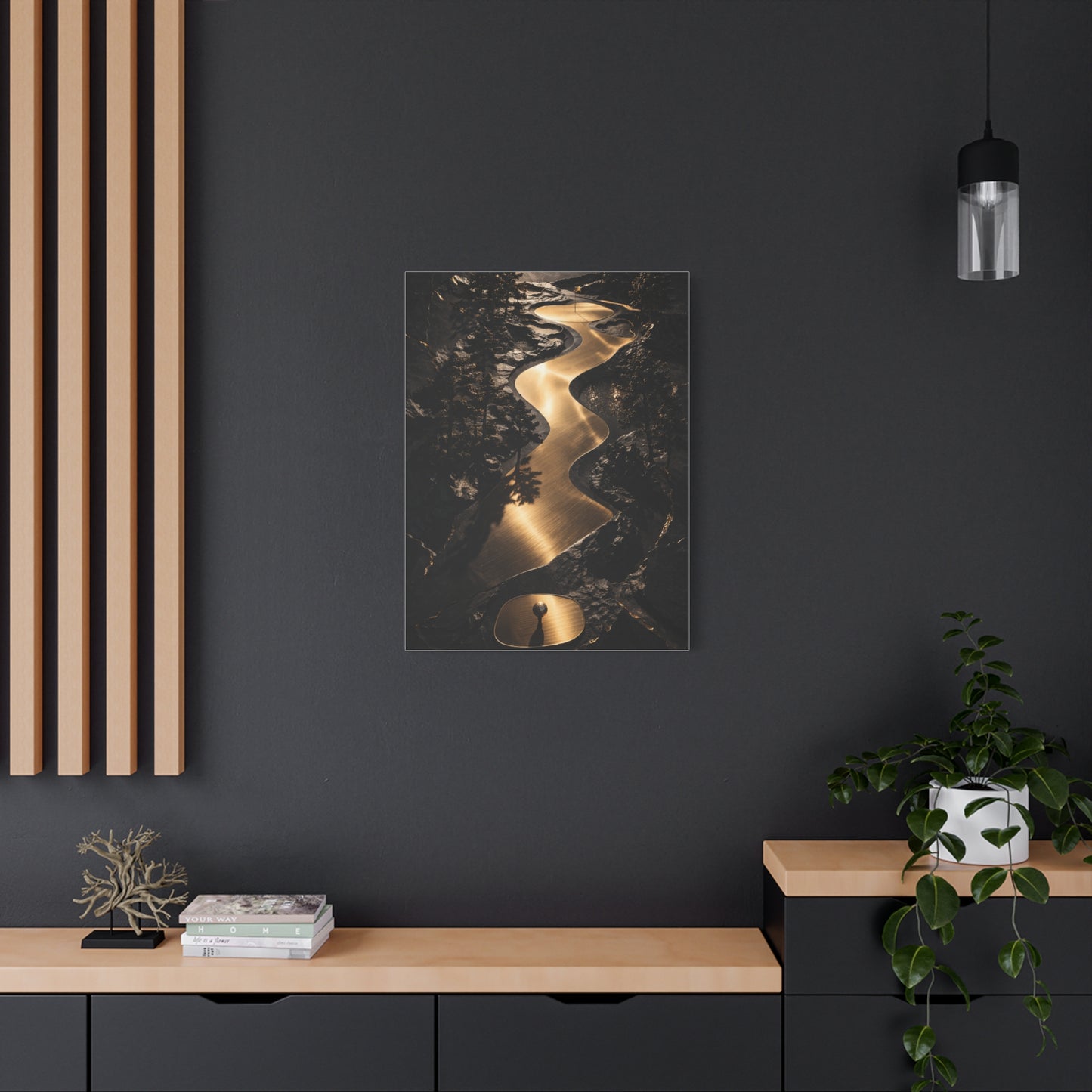 Sculptural Gold Golf Terrain Wall Art & Canvas Print