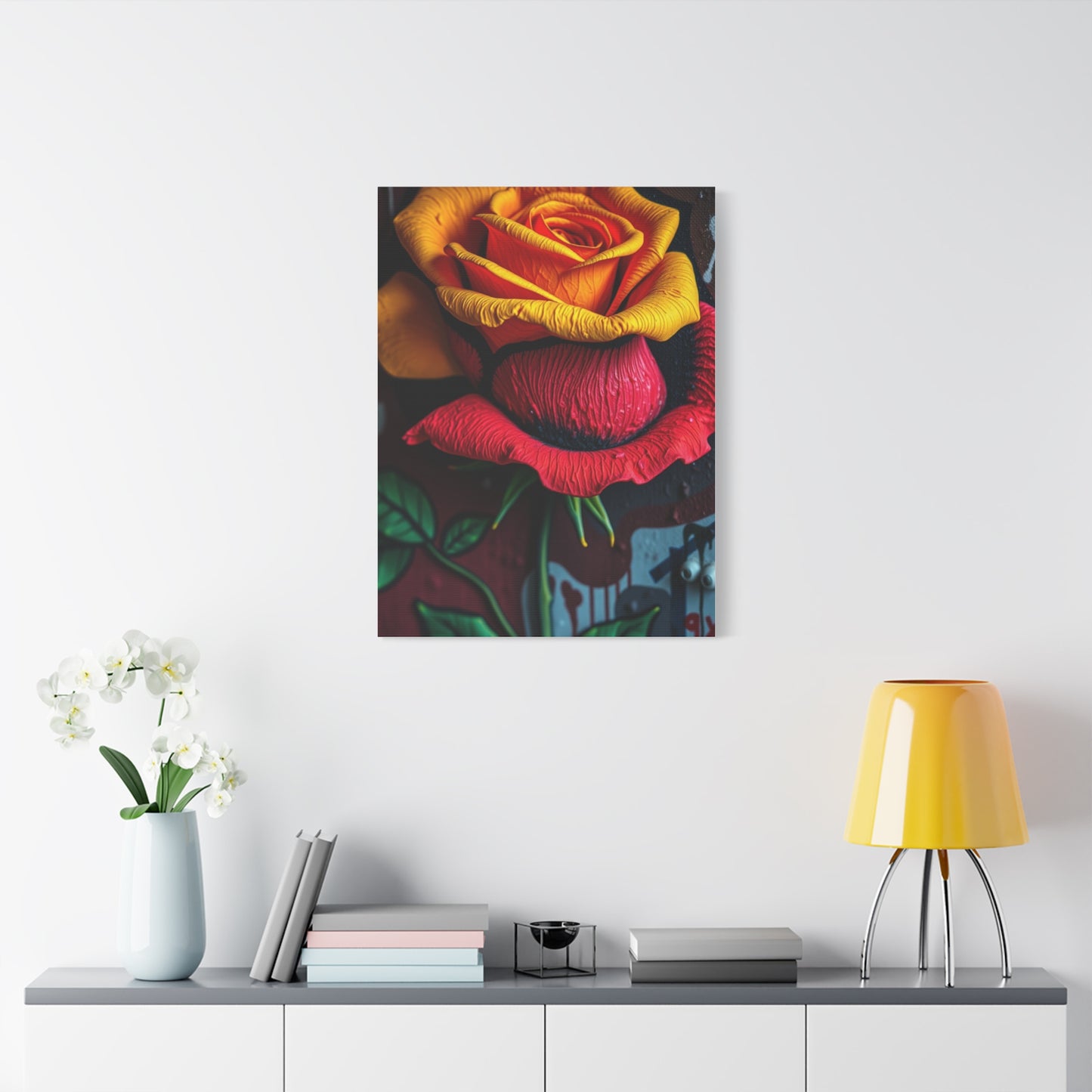 Opulent Petal Graffiti Canvas Wall Art & Canvas Print