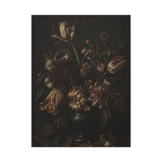 Dark Floral Old Master Still Life Wall Art & Canvas Print