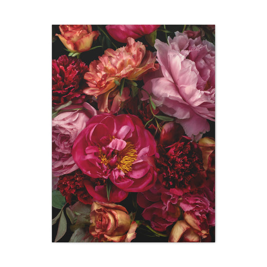 Dramatic Peony Floral Bouquet Wall Art & Canvas Print