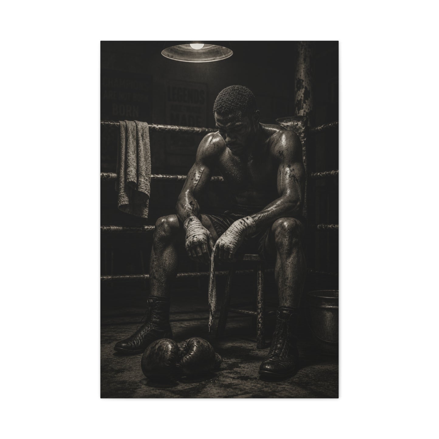 Monochrome Boxer Legacy Sports Wall Art & Canvas Print