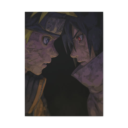 Naruto Uzumaki vs Sasuke Uchiha Final Stare Down Wall Art & Canvas Print