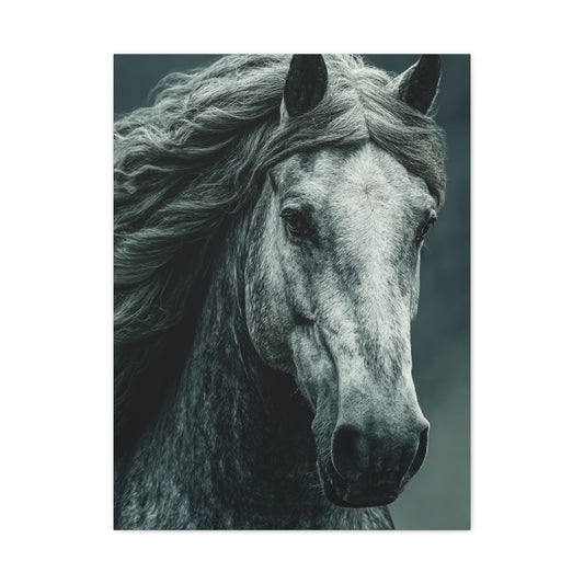 Silver Horse Portrait Wall Art & Canvas Print
