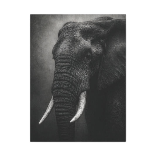 Monochrome Elephant Fine Art Portrait Wall Art & Canvas Print