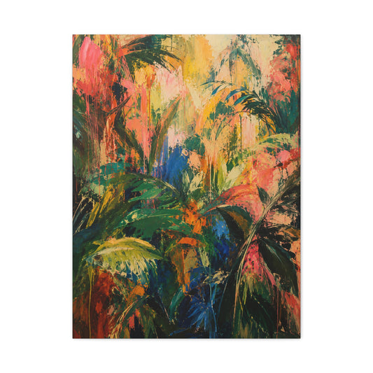 Abstract Expressionist Jungle Energy Tropical Wall Art & Canvas Print