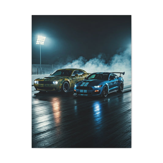 Burnout Ritual – Demon Smoke vs Shelby GT500 Precision Wall Art & Canvas Prints