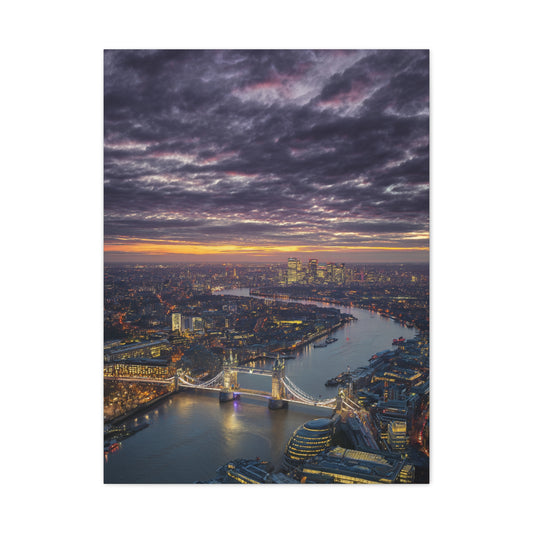 London Skyline Twilight Over the River Thames Wall Art & Canvas Print