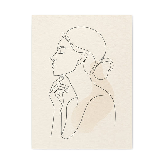 Minimal Continuous Line Portrait Wall Art & Canvas Print