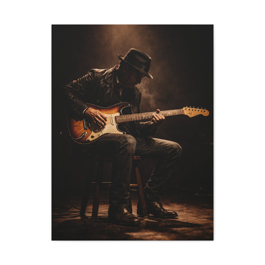 Vintage Electric Guitar Performance Wall Art & Canvas Print