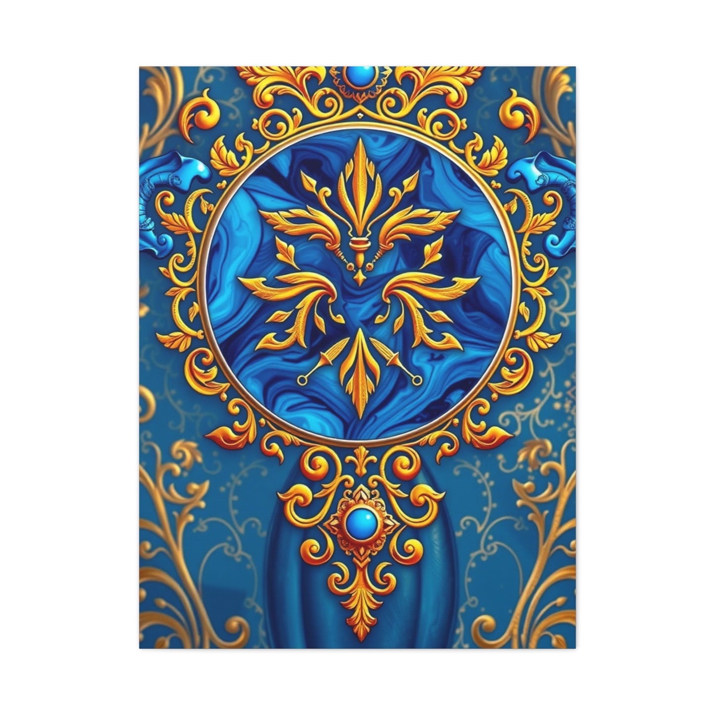 Vision Blue & Gold Art Art Wall Art & Canvas Print