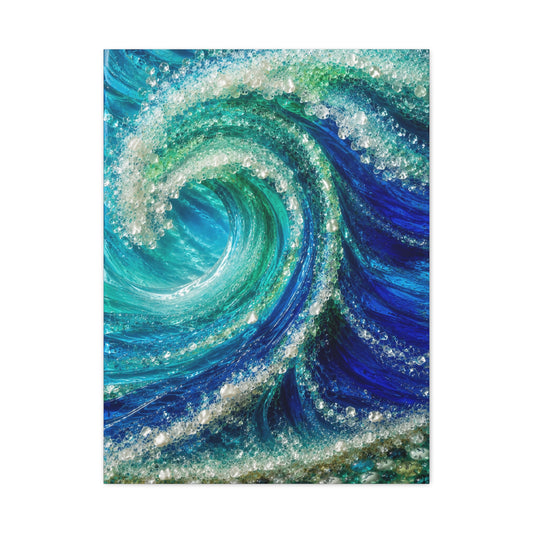 Crystal Ocean Curl Glass Texture Wall Art & Canvas Print