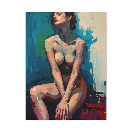 Contemporary Abstract Nude Portrait Wall Art & Canvas Print