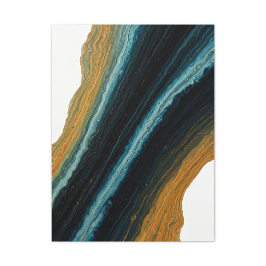 Blue and Gold Stone Flow Abstract Wall Art & Canvas Prints