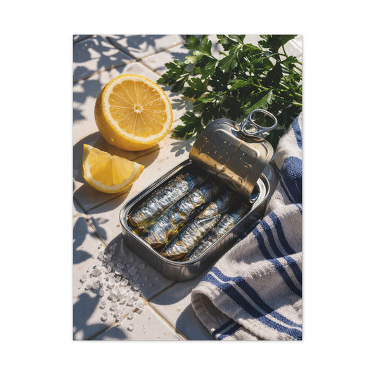 Mediterranean Sardines & Lemon Prep Wall Art & Canvas Print