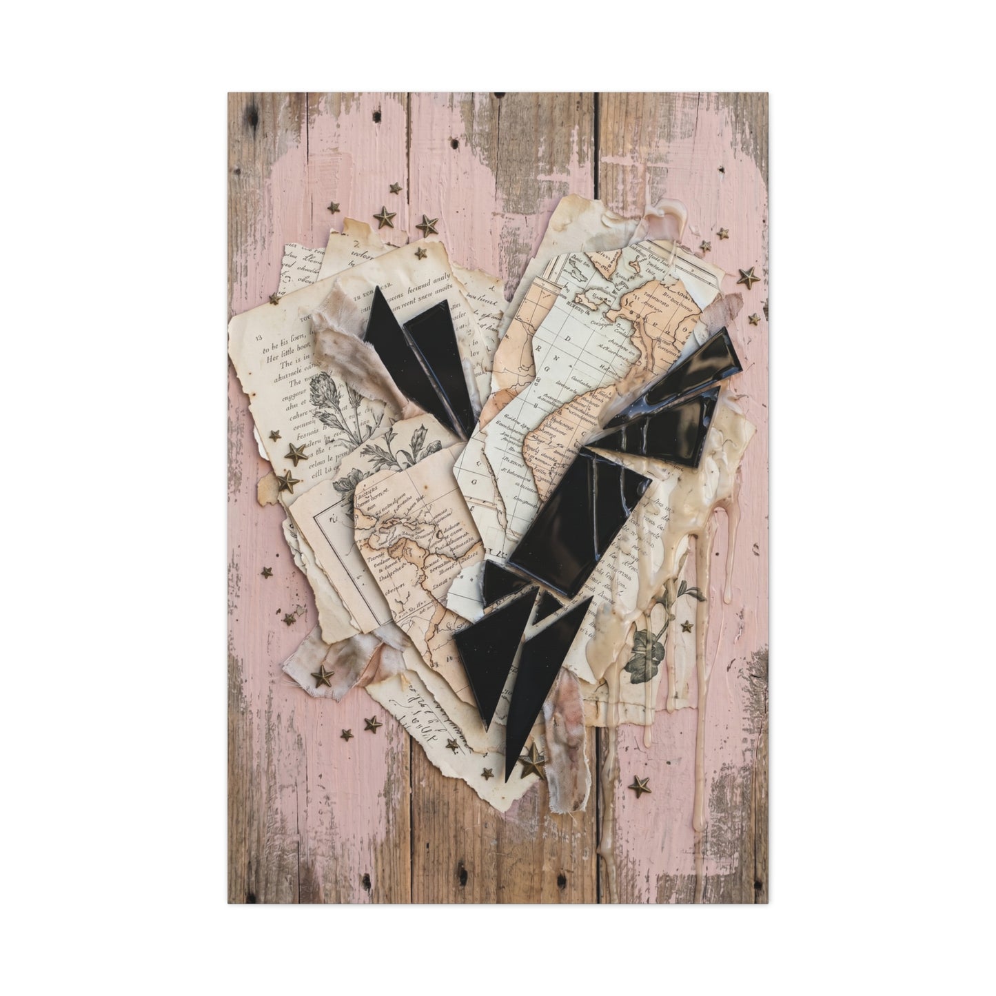 Reclaimed Mixed Media Heartless Romance Wall Art & Canvas Print