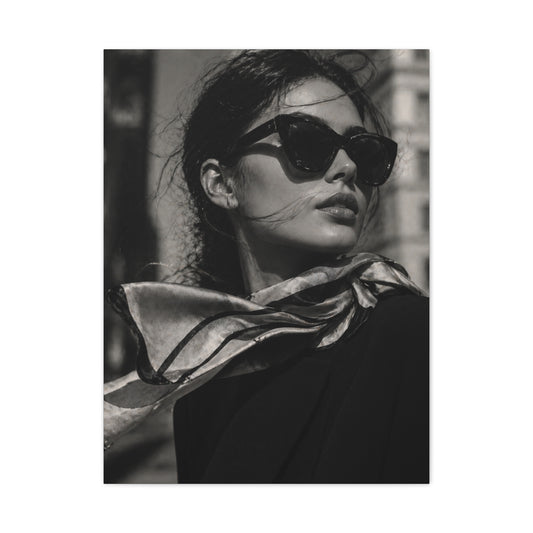 High-Fashion Sunglasses Portrait Wall Art & Canvas Print