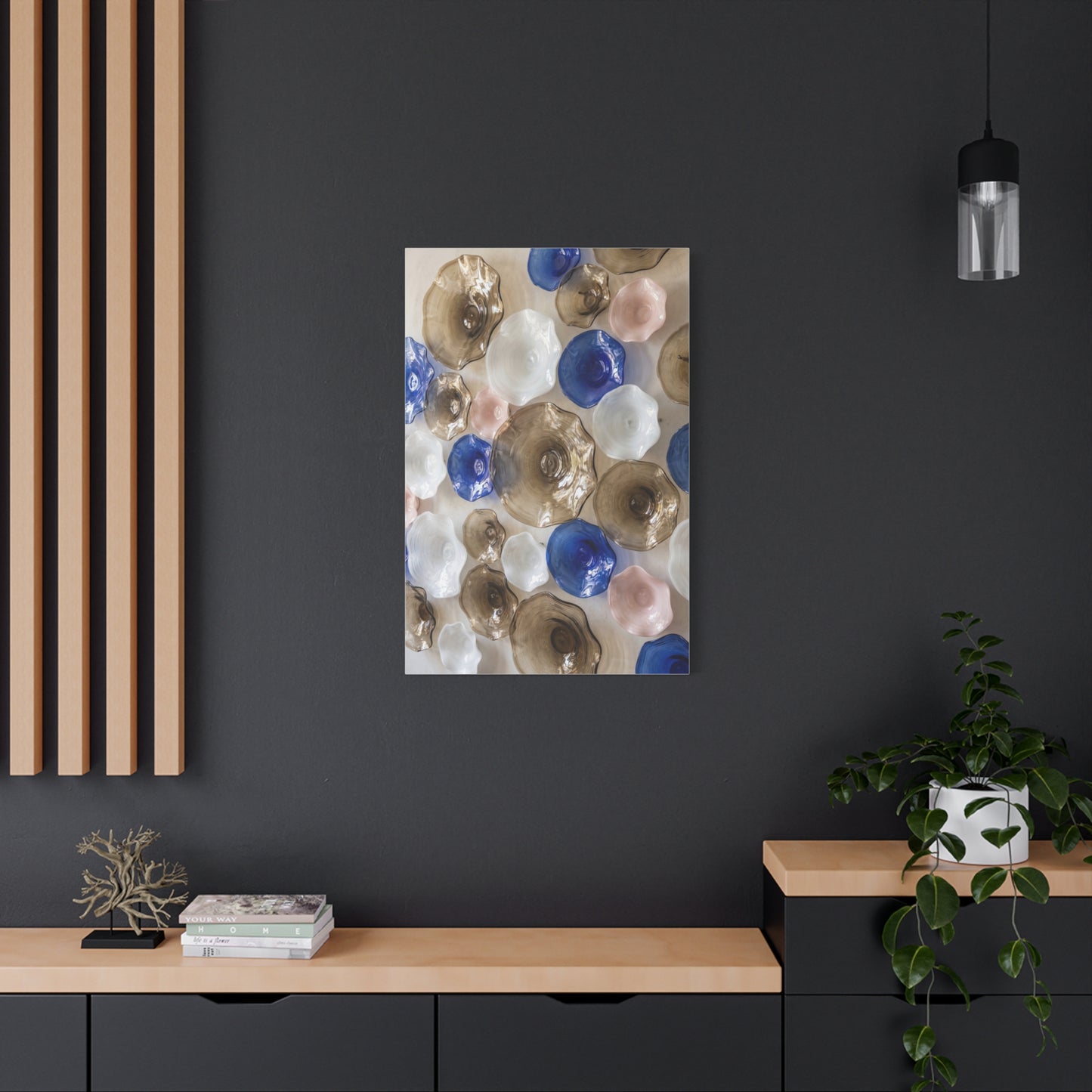 Glass Floral Mosaic Arrangement Wall Art & Canvas Print