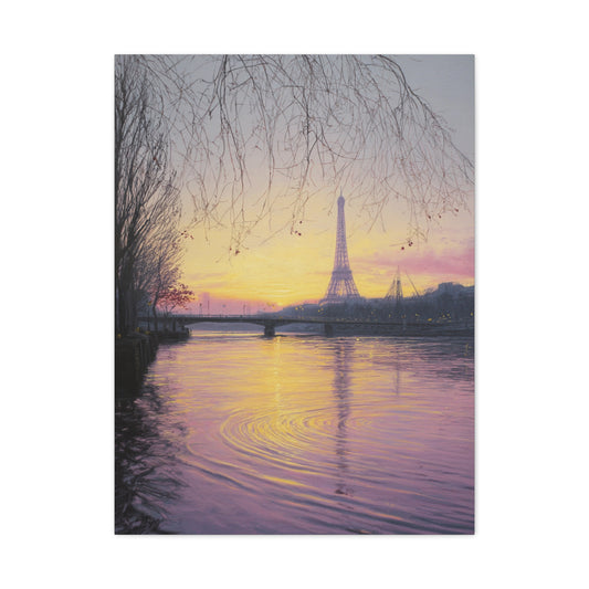Paris Sunrise Eiffel Tower Reflection Wall Art & Canvas Print
