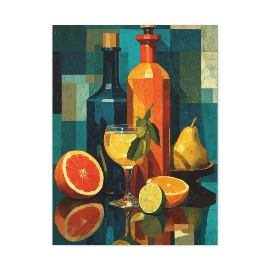 Cubist Dining Still Life Wall Art & Canvas Print