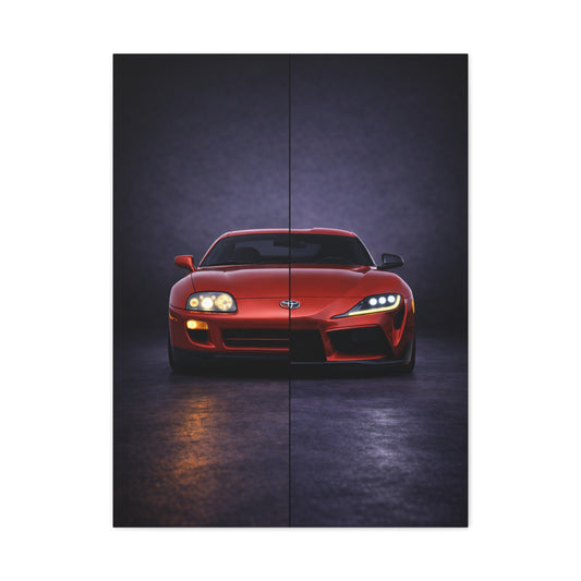 Toyota Supra Split Mk4 vs Mk5 Evolution Wall Art & Canvas Prints