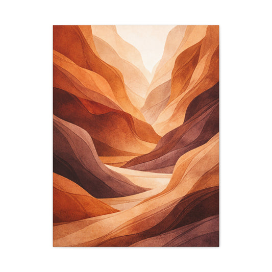 Terracotta Canyon Abstract Landscape Wall Art & Canvas Print