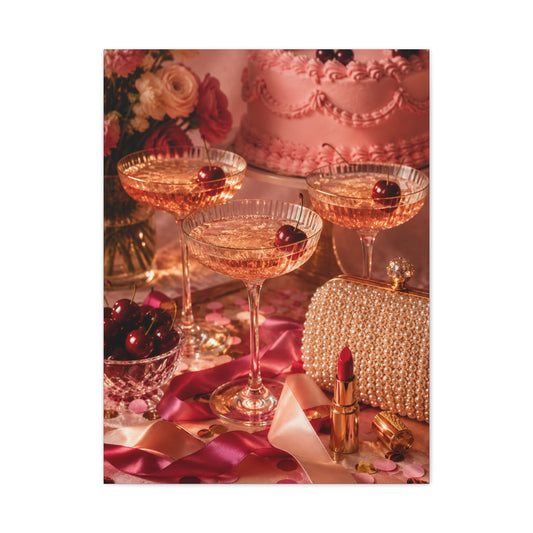 Galentine Celebration Luxe Party Still Life Wall Art & Canvas Print