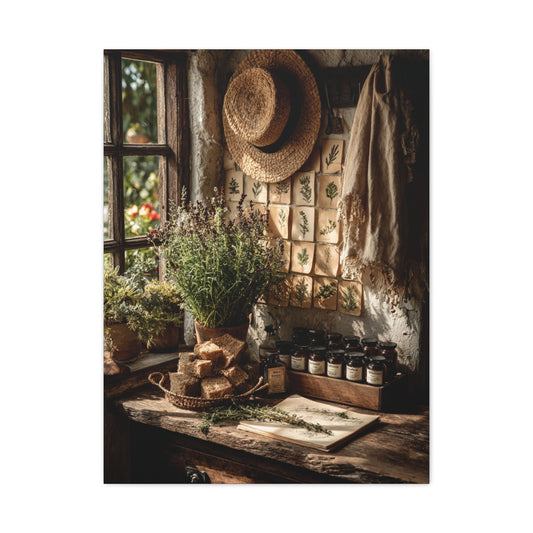 Farmhouse Herb Kitchen Still Life Wall Art & Canvas Print