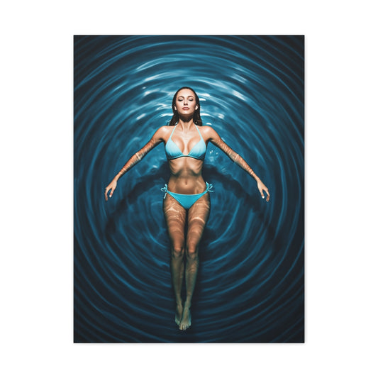 Floating Serenity in Deep Blue Pool Wall Art & Canvas Prints