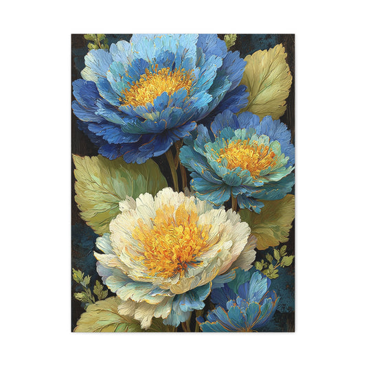 Blue Peony Bloom Elegance Wall Art & Canvas Print