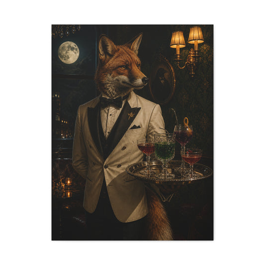 Fox Cocktail Waiter Speakeasy Wall Art & Canvas Print