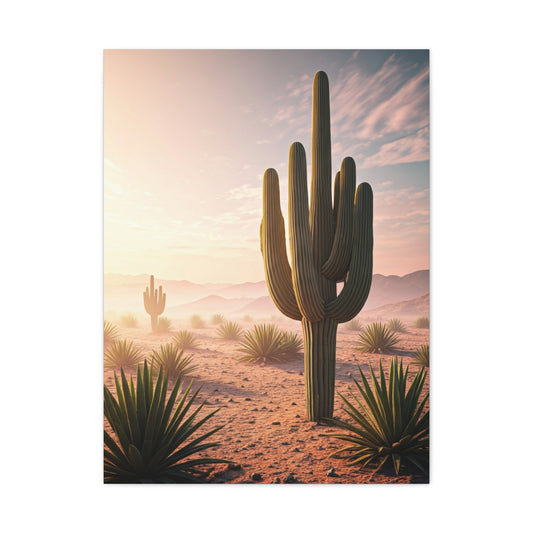 Desert Saguaro at Pastel Sunrise Wall Art & Canvas Prints