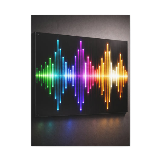 Neon Equalizer Light Spectrum Wall Art & Canvas Print