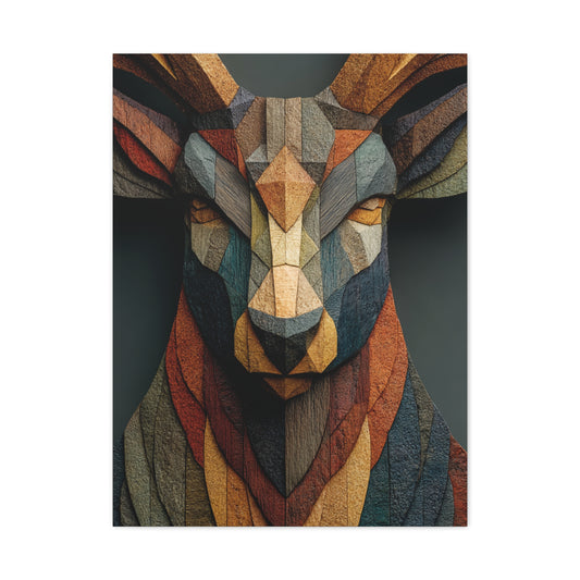 Geometric Mosaic Stag Wall Art & Canvas Print