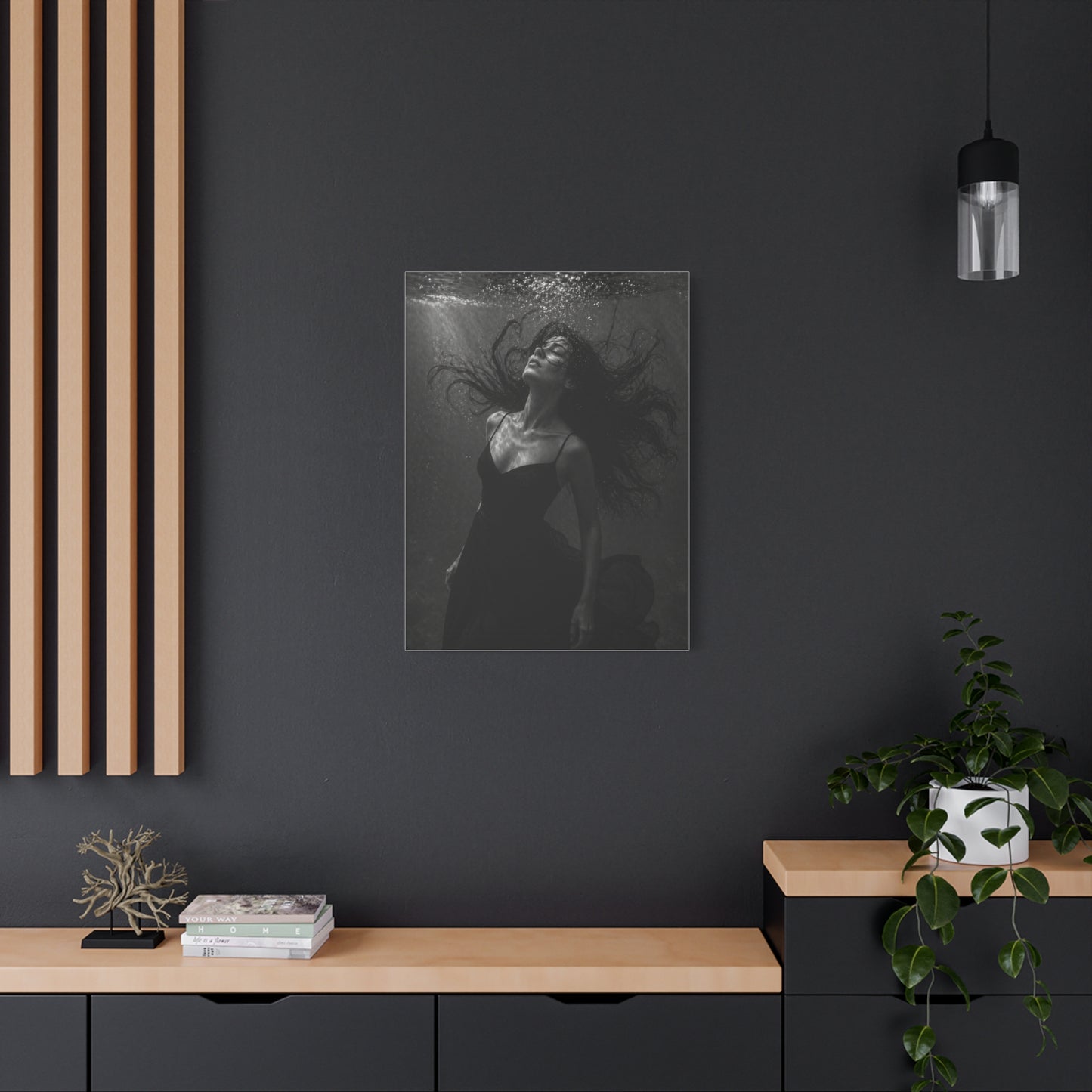 Submerged Black and White Portrait Wall Art & Canvas Print