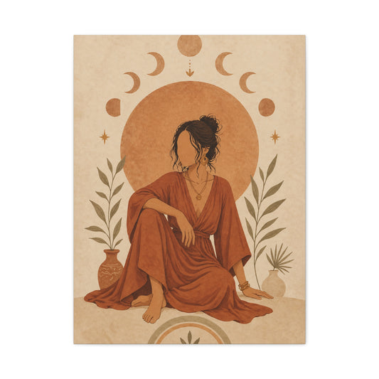 Bohemian Sun Goddess Portrait Wall Art & Canvas Print