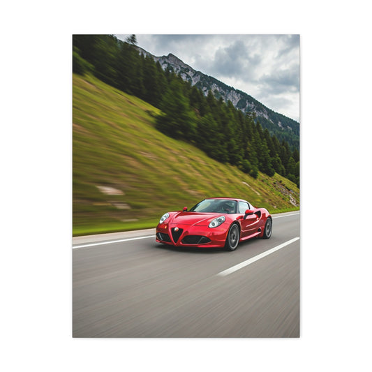 Alfa Romeo 4C Mountain Twisty Road Wall Art & Canvas Prints